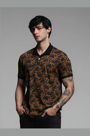 JACK & JONES Men Printed Polo Collar Cotton Tshirt