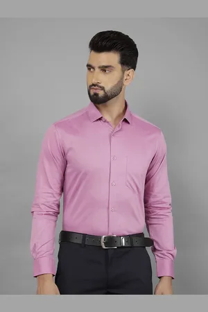 Canary London Men Smart Spread Collar Solid Cotton Slim Fit Formal Shirt