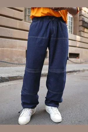 Powerlook Men Solid Relaxed Loose Fit Cargos Trousers