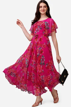 Kalini Women Floral Printed Flared Sleeve Fit & Flare Maxi Dress