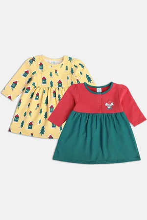 MINI KLUB Girls Pack Of 2 Printed A-Line Dress