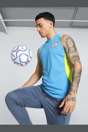 PUMA Men Manchester City Sleeveless Training Slim Fit Football Jersey Tshirts