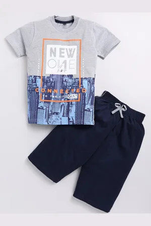 Zeal Boys Printed Round Neck Pure Cotton T-shirt with Shorts
