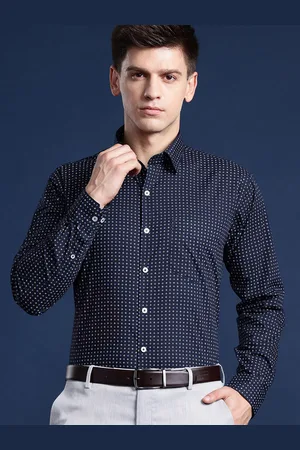 HANCOCK Men Printed Pure Cotton Party Shirt