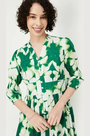 Max Collection Women Tie and Dye Print Shirt Midi Dress
