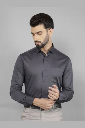 Canary London Men Smart Spread Collar Solid Cotton Slim Fit Formal Shirt