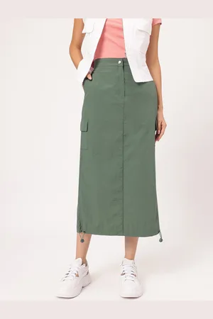 DressBerry Verdant Ventures Cargo-Style Straight Midi Skirt
