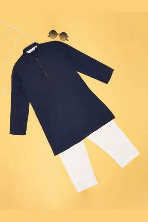 Pantaloons Boys Mandarin Colla Pure Cotton Kurta with Pyjamas