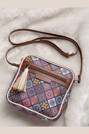 Sangria Women PU Printed Crossbody Sling Bag