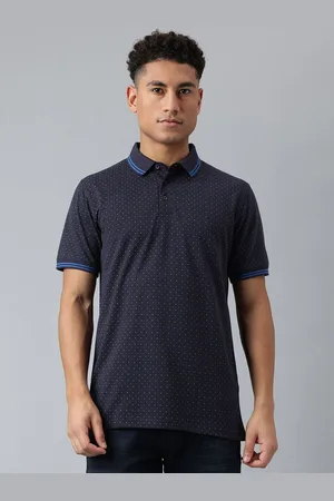 Richlook Men Polka Dots Printed Polo Collar Cotton T-shirt
