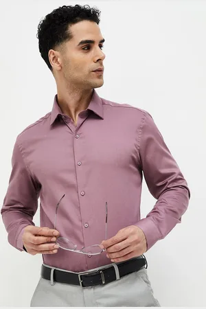 Lifestyle Men Spread Collar Solid Cotton Slim Fit Formal Shirt