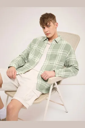 The Bear House Men Cotton Checked Relaxed Fit Casual Shirt