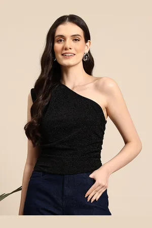 Mast & Harbour One Shoulder Ruched Top