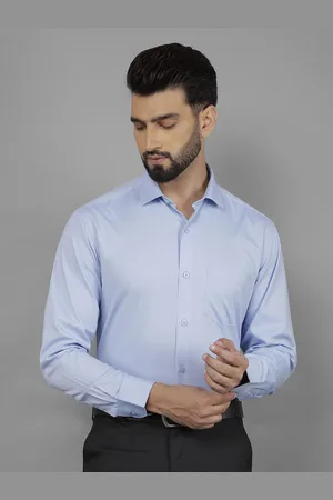 Canary London Men Smart Spread Collar Solid Cotton Formal Shirt