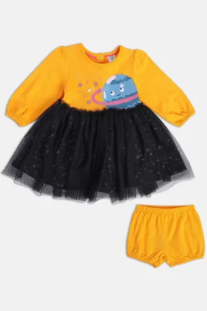 MINI KLUB Girls Colourblocked Fit & Flare Dress