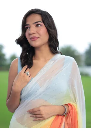 ZARI Ombre Pure Chiffon Holi Saree