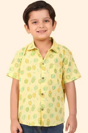 Fabindia Boys Conversational Printed Spread Collar Casual Shirt