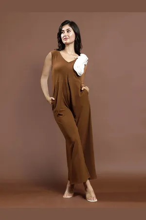 ATHENA Women Solid Basic Jumpsuit with Embellished