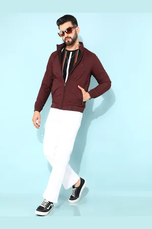 Crimsoune Club Mock Collar Long Sleeves Lightweight Reversible Bomber Jacket
