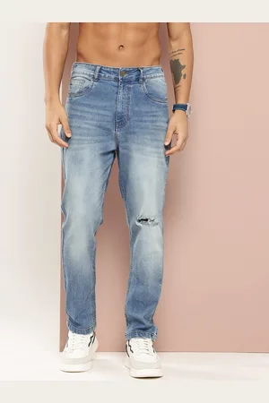 HARVARD Men Tapered Relaxed Fit Washed Ripped Jeans