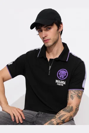 The Souled Store Men Polo Collar Applique T-shirt