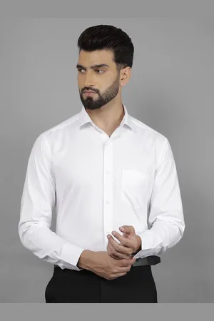Canary London Men Smart Spread Collar Solid Cotton Formal Shirt