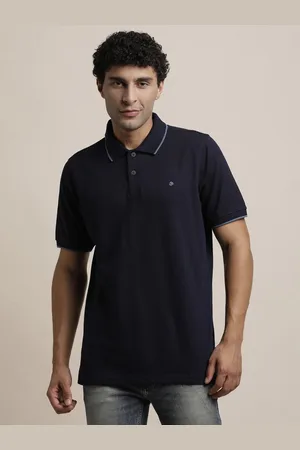 Turtle Men Solid Polo Collar Cotton Slim Fit T-shirt