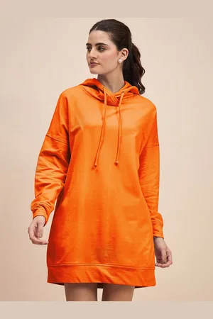 BRINN Women Solid Hood Cotton Pullover Sweatshirt