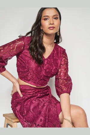 AND Self Design V-Neck Top & Skirt