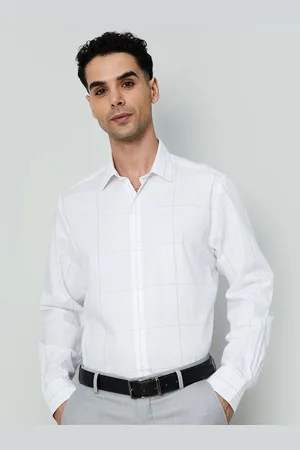 Lifestyle Men Spread Collar Checked Cotton Formal Shirt