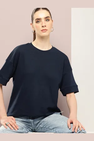 Dillinger Women Oversized Drop Shoulder Ultra Soft Drapey Cotton Crew Neck T-Shirt