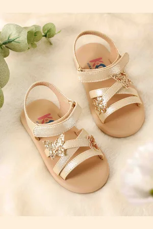 KICKS & CRAWL Girls Embellished Open Toe Flats