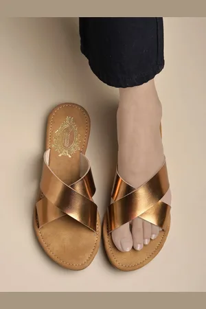 Shoetopia Girls Party Open Toe Flats with Buckles