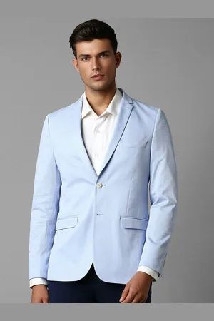 Louis Philippe Men Super Slim-Fit Pure Cotton Single-Breasted Casual Blazer