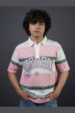 Maniac Men Polo Collar Colourblocked T-shirt