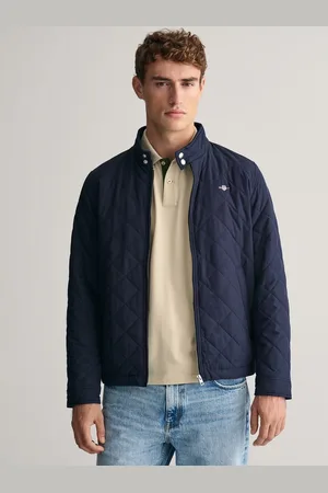 GANT Men Striped Longline Denim Jacket with Embroidered