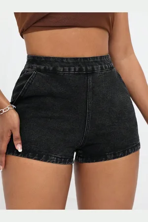 LULU & SKY Women Slim Fit High-Rise Denim Shorts
