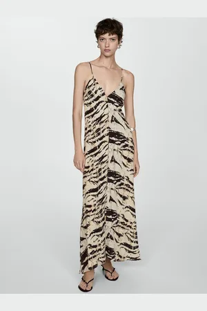 MANGO Animal Print Maxi Dress