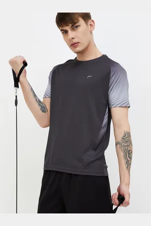 Lifestyle Men Abstract Printed Round Neck Polyester Tshirt