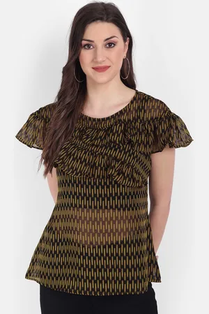 all about you Women Abstract Printed Round Neck Top