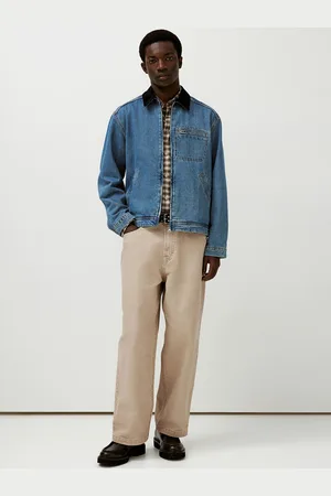 H&M Men Pure Cotton Baggy Canvas Trousers
