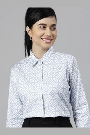 HANCOCK Women Long Sleeves Floral Printed Formal Shirt