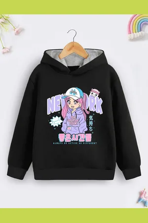 HERE&NOW Girls Printed Hooded Sweatshirt