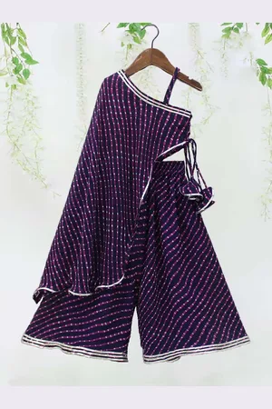 BAESD Girls Printed One Shoulder Top with Palazzo