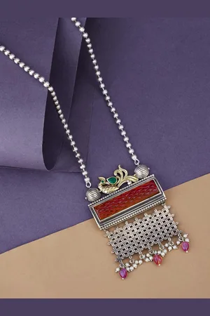 Fabindia Silver-Plated Statement Necklace