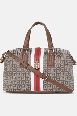 Tommy Hilfiger Printed Structured Handheld Bag with Cut Work