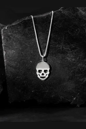 GIVA Men Rhodium Plated 925 Silver Pendant with Chain