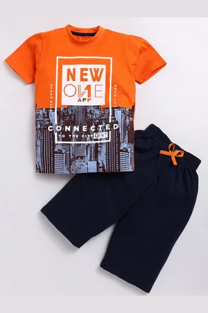 Zeal Boys Printed Round Neck Pure Cotton T-shirt with Shorts