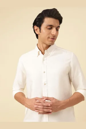 Fabindia Men Comfort Solid Button-Down Collar Relaxed Fit Casual Shirt