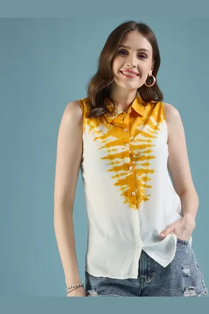 DressBerry Womens Rayon Tie and Dye Shirt Style Top